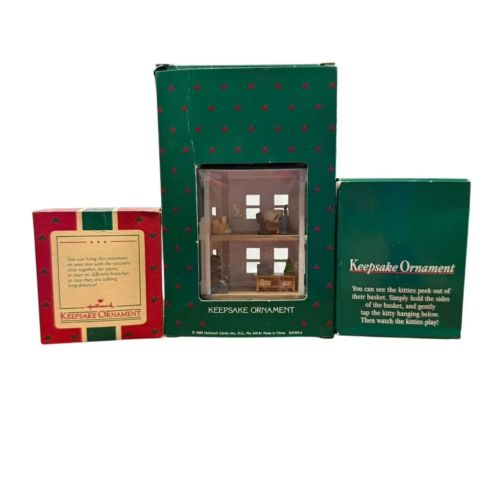 Hallmark Ornament Lot Of‎ 3 1988 collectors series Hall Bro's Card Shop